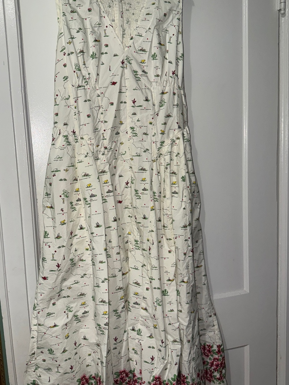 Jcrew Women's Cream Printed Tiered Skirt